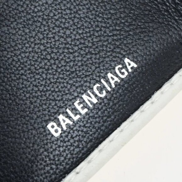 BALENCIAGA Logo Everyday Mini Trifold Compact Wallet Leather White Italy - Picture 3 of 16